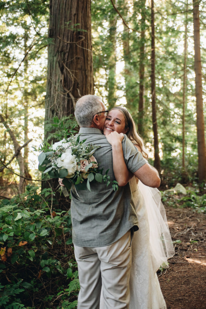 father of the bride at a west coast elopement photoshoot