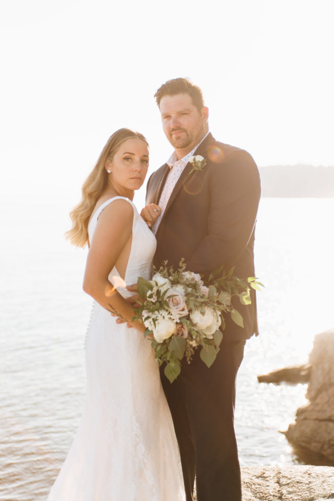 beautiful bride and groom at their west coast elopement photoshoot